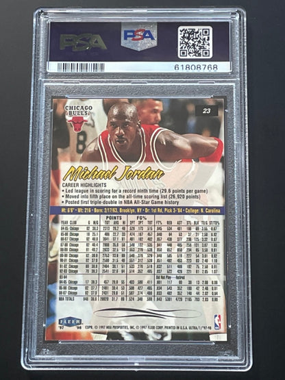 1997 Fleer Ultra Michael Jordan #23 PSA 9 Chicago Bulls - back