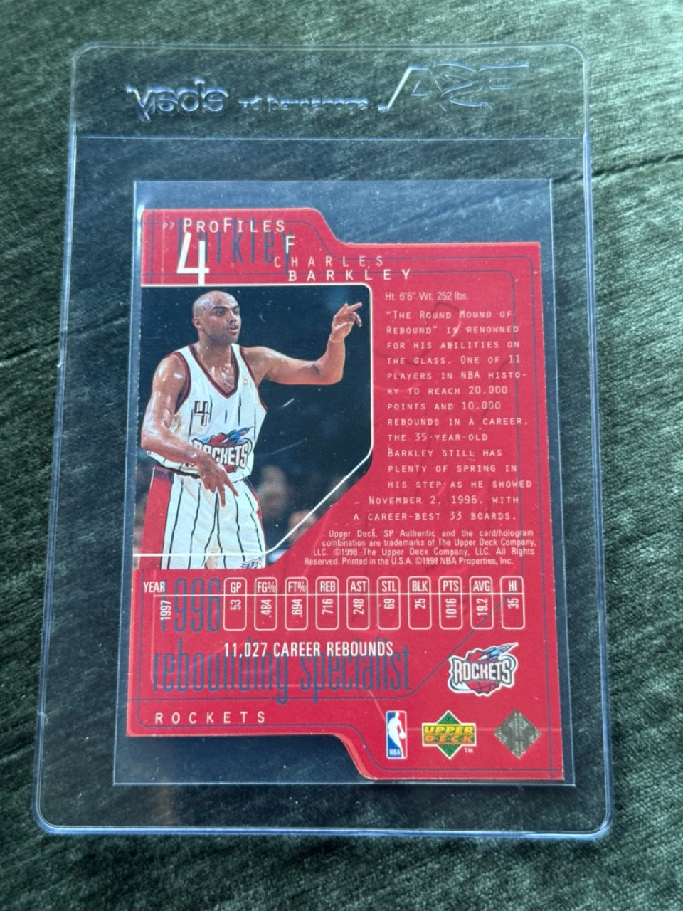 1997 SP Authentic Charles Barkley Profiles III /100 #P7 - back