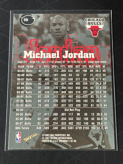 1997 Skybox Premium Michael Jordan #29 Chicago Bulls - back