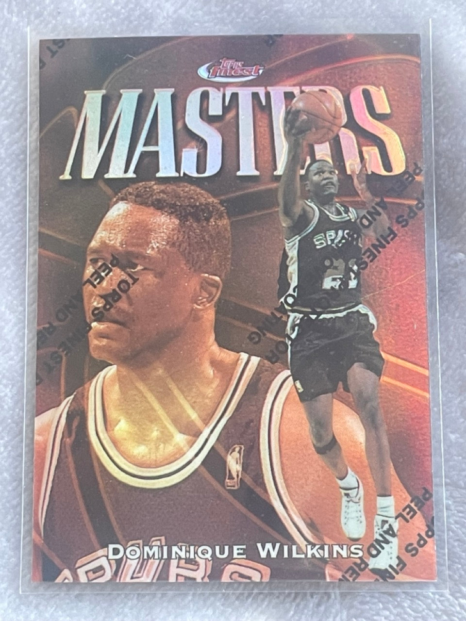 1997 Topps Finest Dominique Wilkins Bronze Refractor with Coating Peel #44