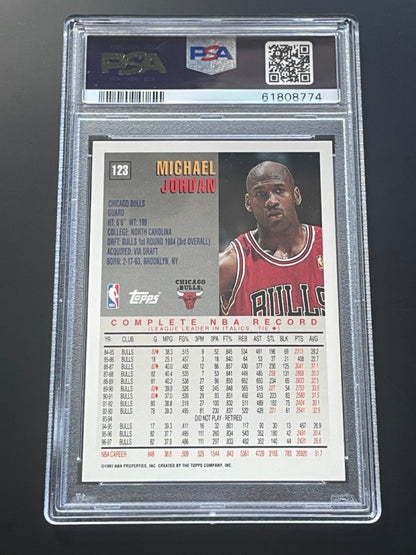 1997 Topps Michael Jordan #123 PSA 9 Chicago Bulls - back