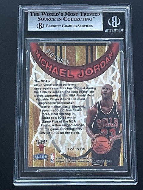 1997 Ultra Michael Jordan Big Shots Insert #1 BGS 9 Mint Chicago Bulls - back