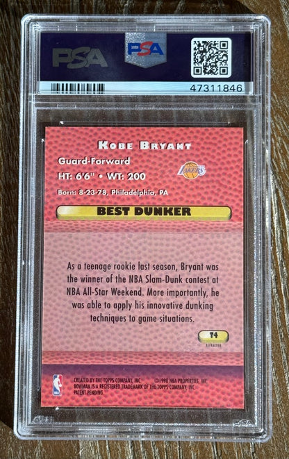 1997 Bowman's Best Techniques Kobe Bryant Refractor #T4 PSA 8 - back