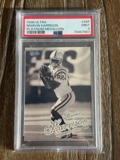 1998 Fleer Ultra Marvin Harrison Platinum Medallion #95P PSA 9 front