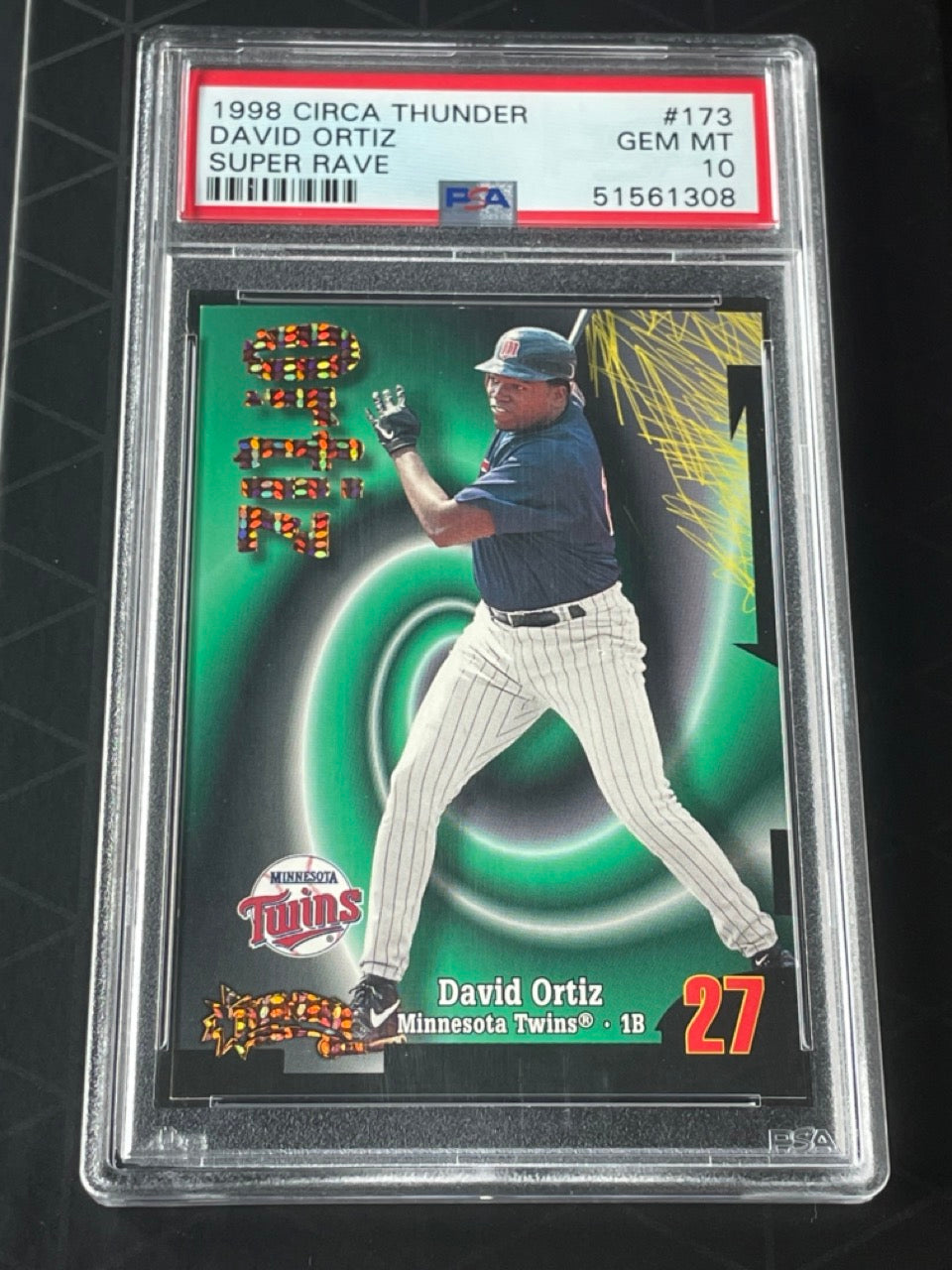 1998 Circa Thunder David Ortiz Super Rave /25 #173 PSA 10 Minnesota Twins