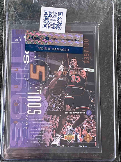 1998 Upper Deck Michael Jordan Scottie Pippen Heart &amp; Soul Bronze /100 - back