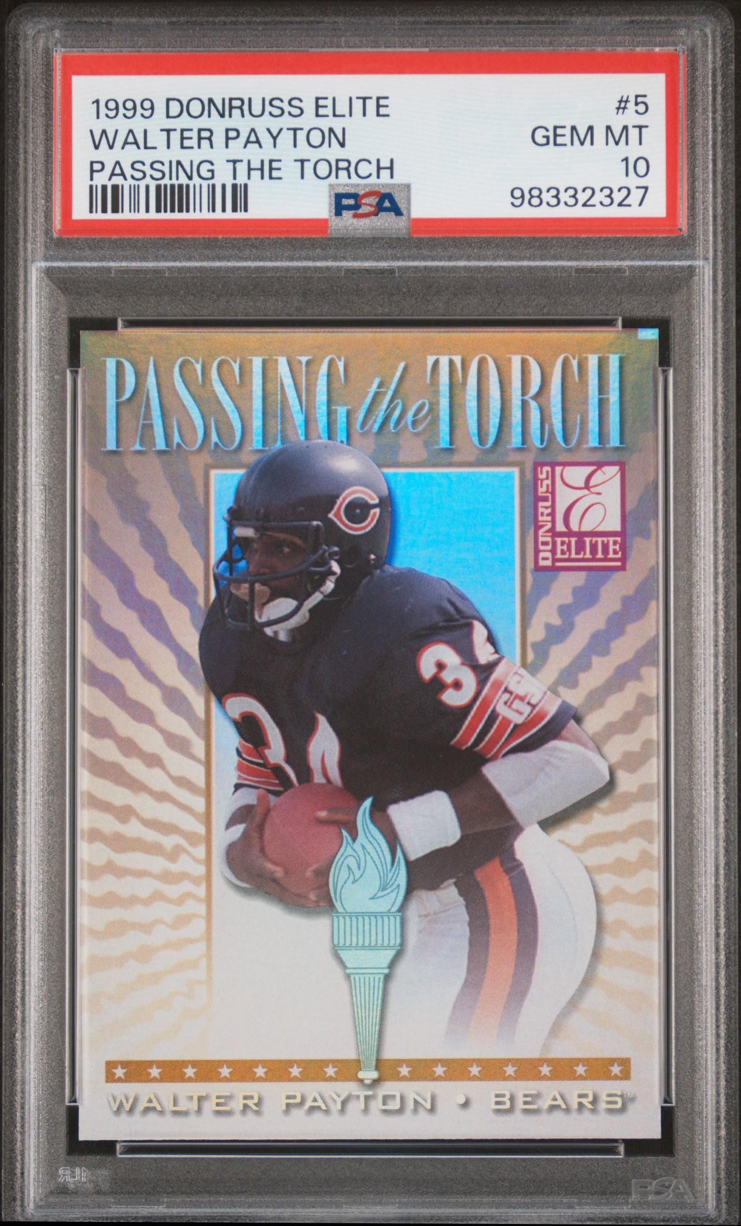 1999 Donruss Elite Walter Payton Passing The Torch #5 /1500 PSA 10