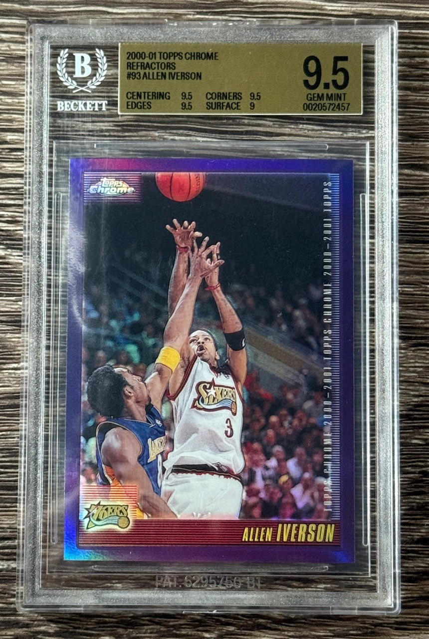2000 Topps Chrome Allen Iverson Refractor w/ Kobe #93 BGS 9.5 POP 1