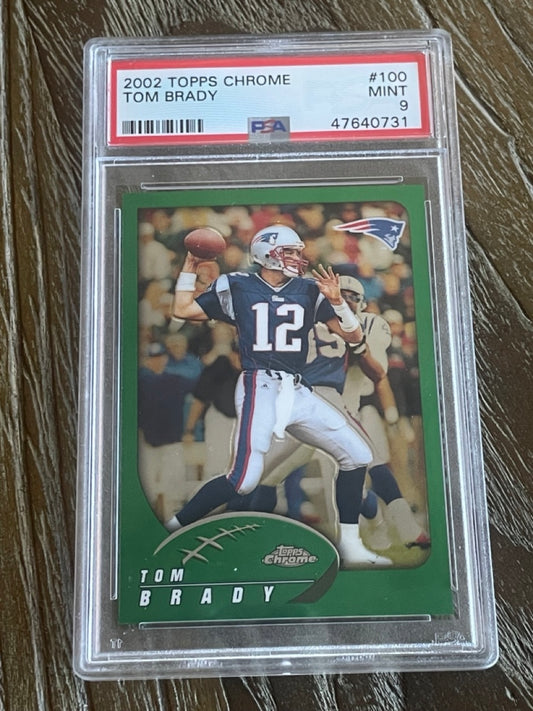 2002 Topps Chrome Tom Brady #100 PSA 9 New England Patriots