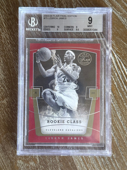 2003 Flair Final Edition LeBron James RC #75 /799 BGS 9 STRONG SUBS