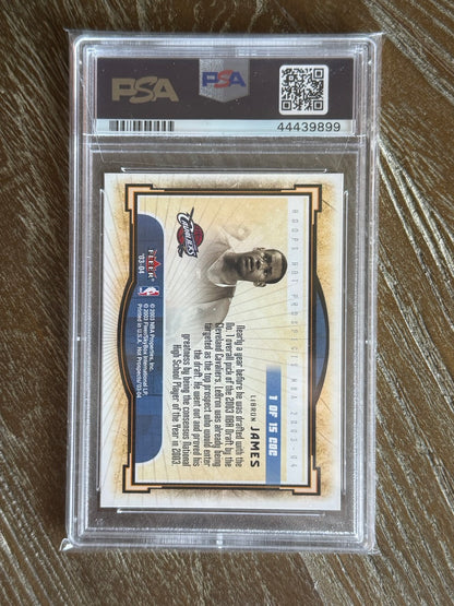 2003 Hoops Hot Prospects LeBron James RC Cream of The Crop #1 PSA 10 - back