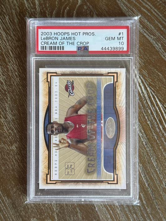 2003 Hoops Hot Prospects LeBron James RC Cream of The Crop #1 PSA 10