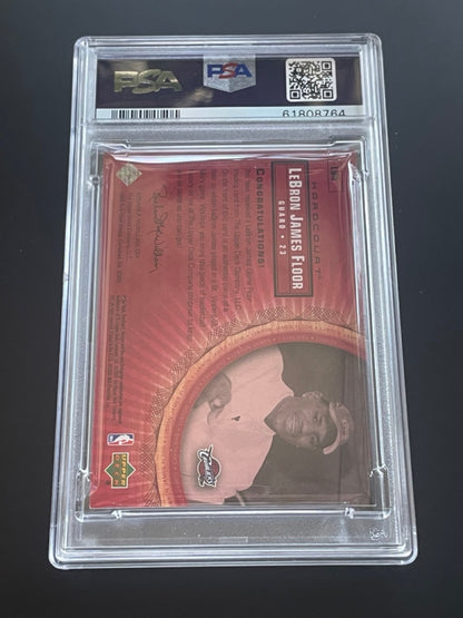 2003 UD Hardcourt LeBron James Rookie Floor #LB4 PSA 6 Cleveland Cavaliers - back