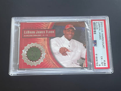 2003 UD Hardcourt LeBron James Rookie Floor #LB4 PSA 6 Cleveland Cavaliers - horizontal