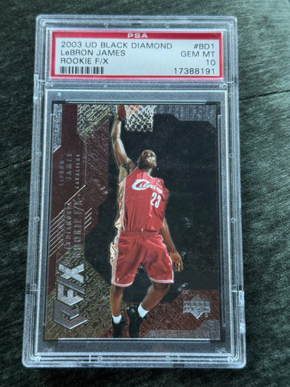 2003 Upper Deck Black Diamond LeBron James Rookie F/X #BD1 PSA 10