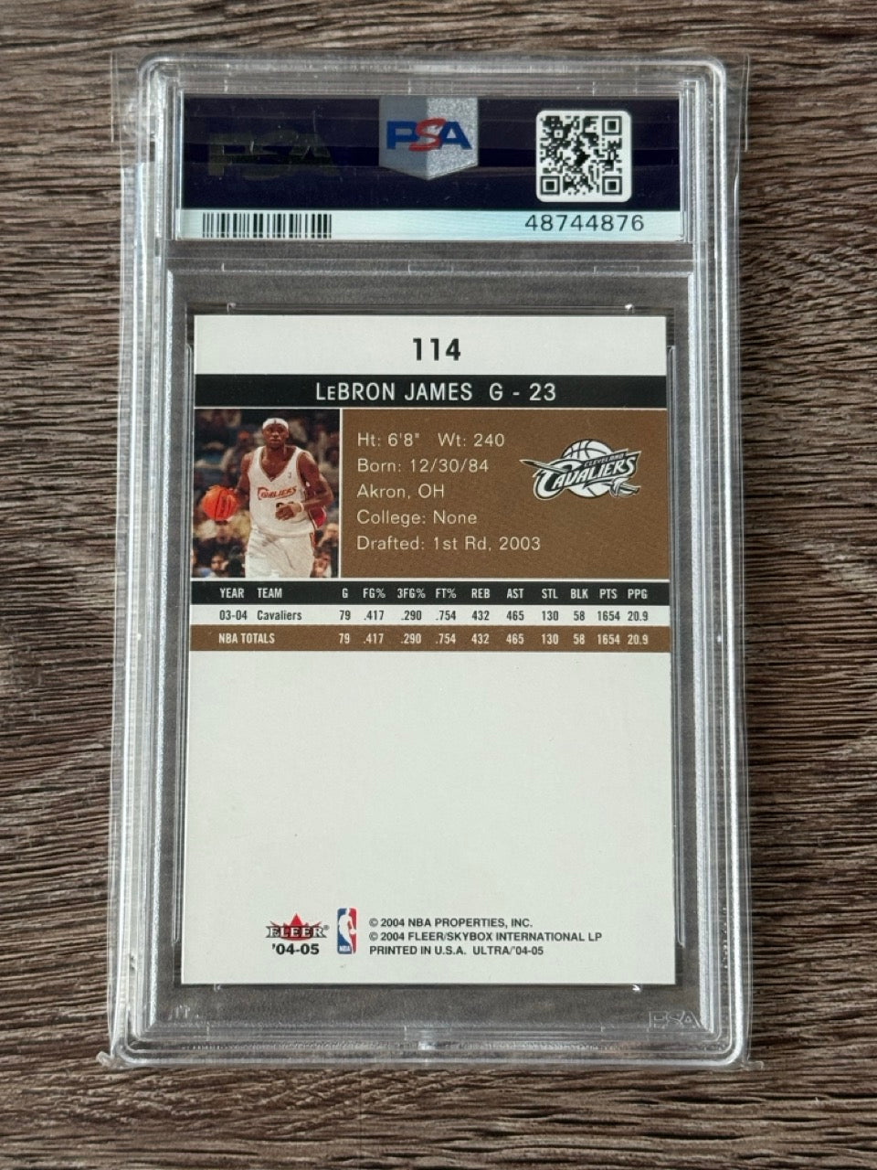 2004 Fleer Ultra LeBron James #114 PSA 10 back