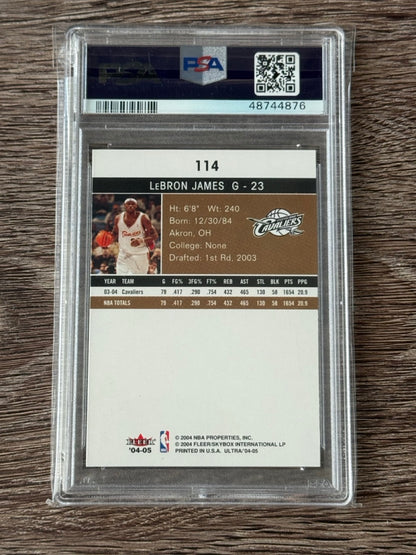 2004 Fleer Ultra LeBron James #114 PSA 10 back