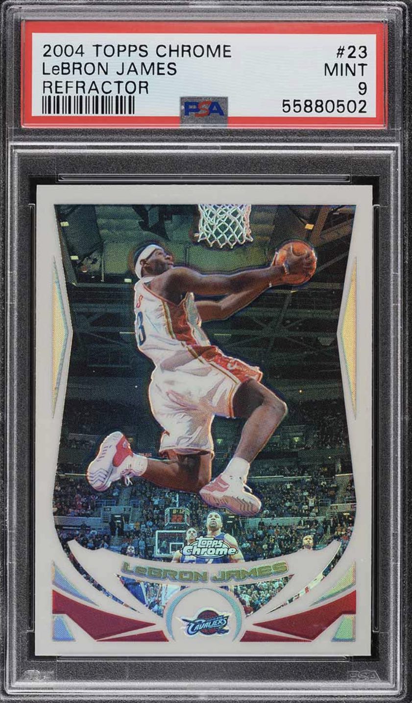 2004 Topps Chrome Lebron James Refractor #23 PSA 9