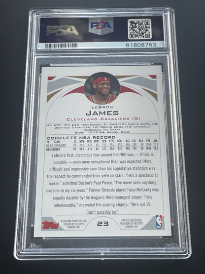 2004 Topps LeBron James #23 PSA 8 Cleveland Cavaliers - back