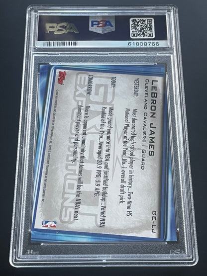 2004 Topps LeBron James Great Expectations #GE-LJ PSA 8 Cleveland Cavaliers- back
