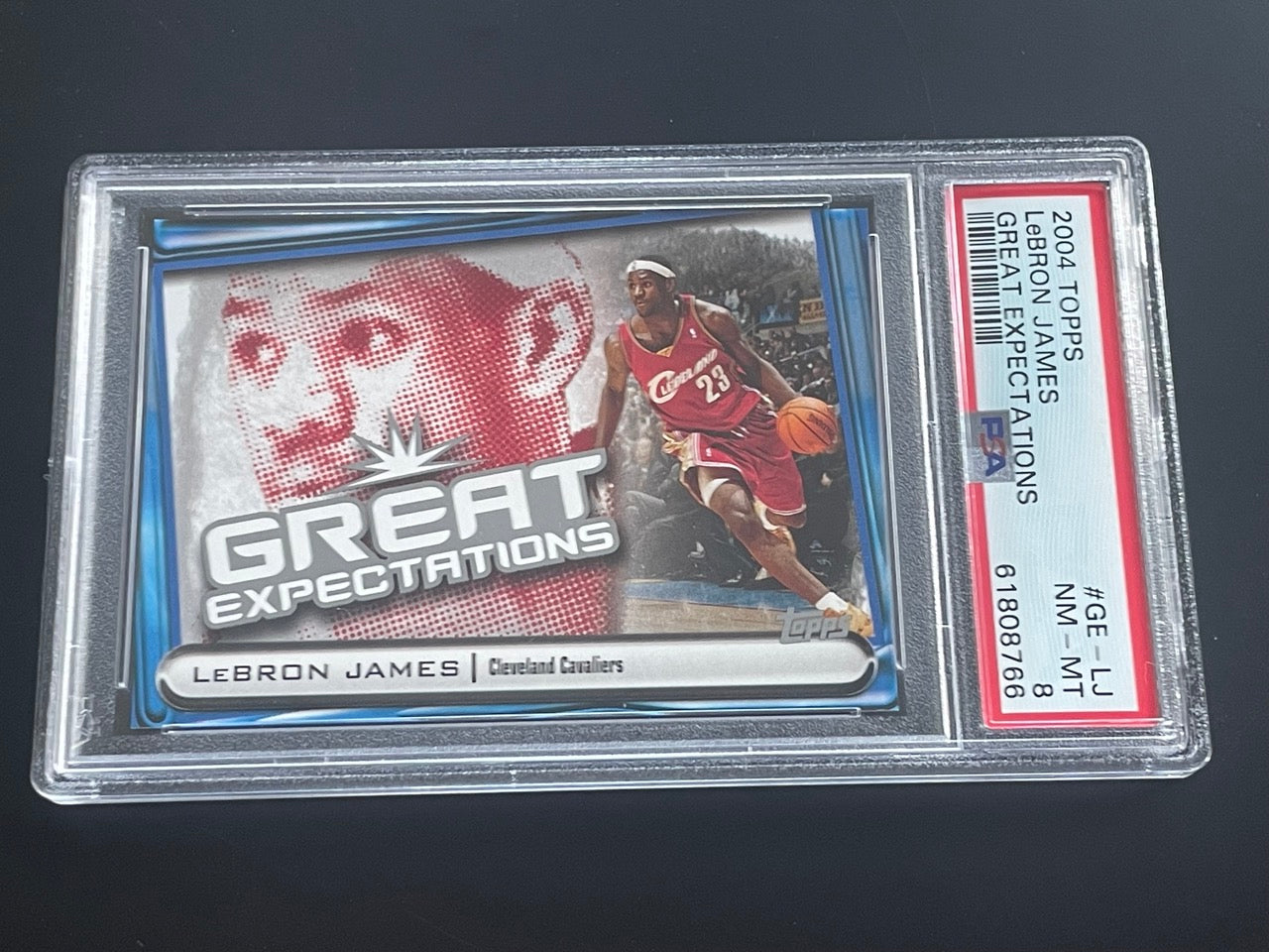 2004 Topps LeBron James Great Expectations #GE-LJ PSA 8 Cleveland Cavaliers - horizontal