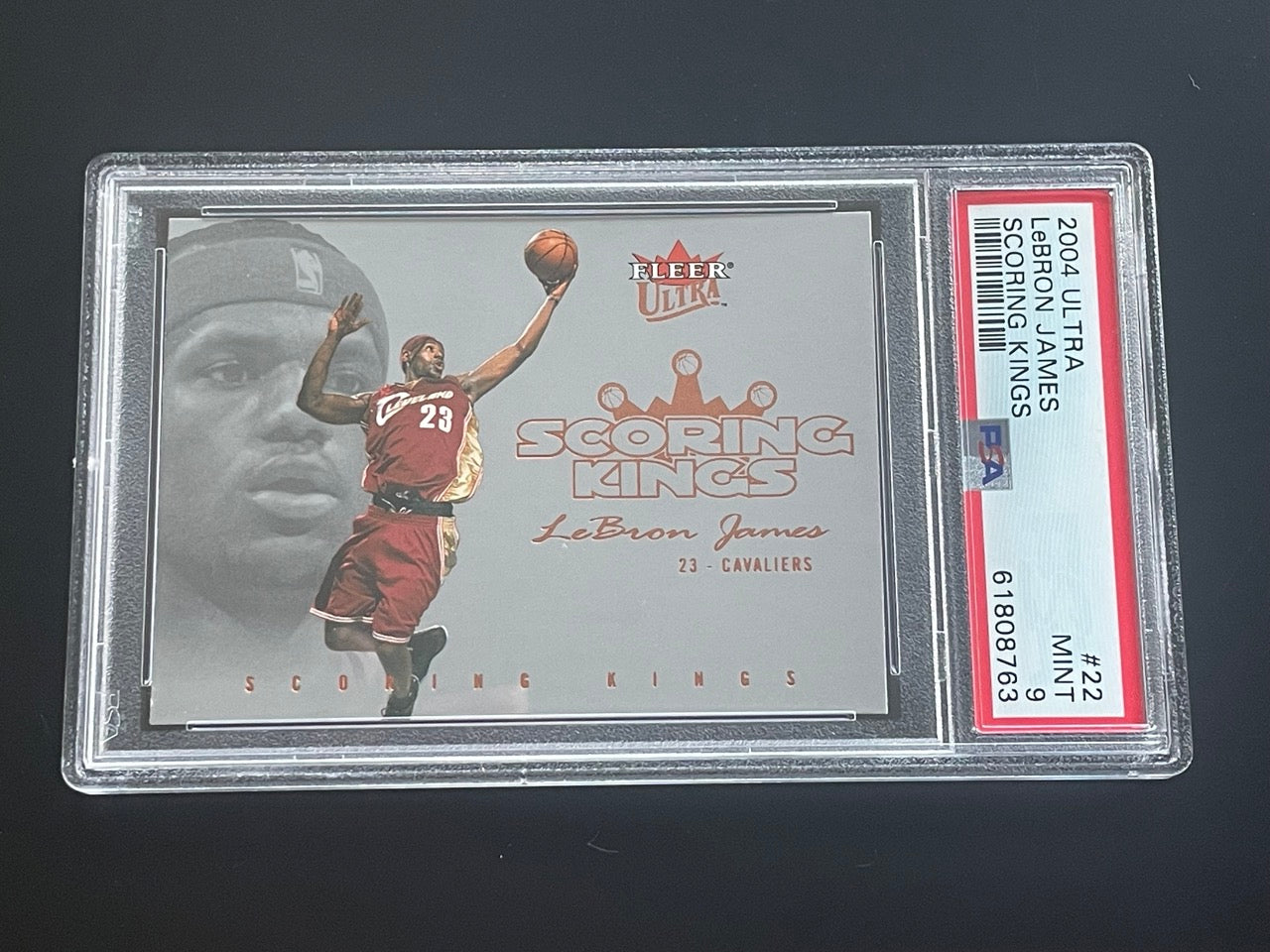 2004 Ultra LeBron James #22 Scoring Kings PSA 9 Cleveland Cavaliers - horizontal