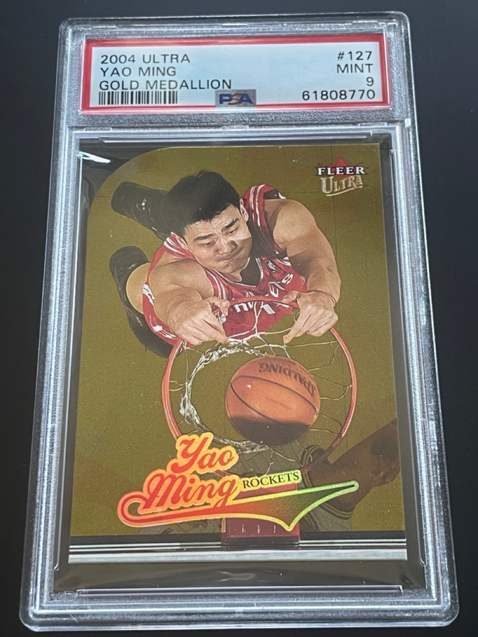 2004 Ultra Yao Ming Gold Medallion #127 PSA 9 Houston Rockets – Only Greats