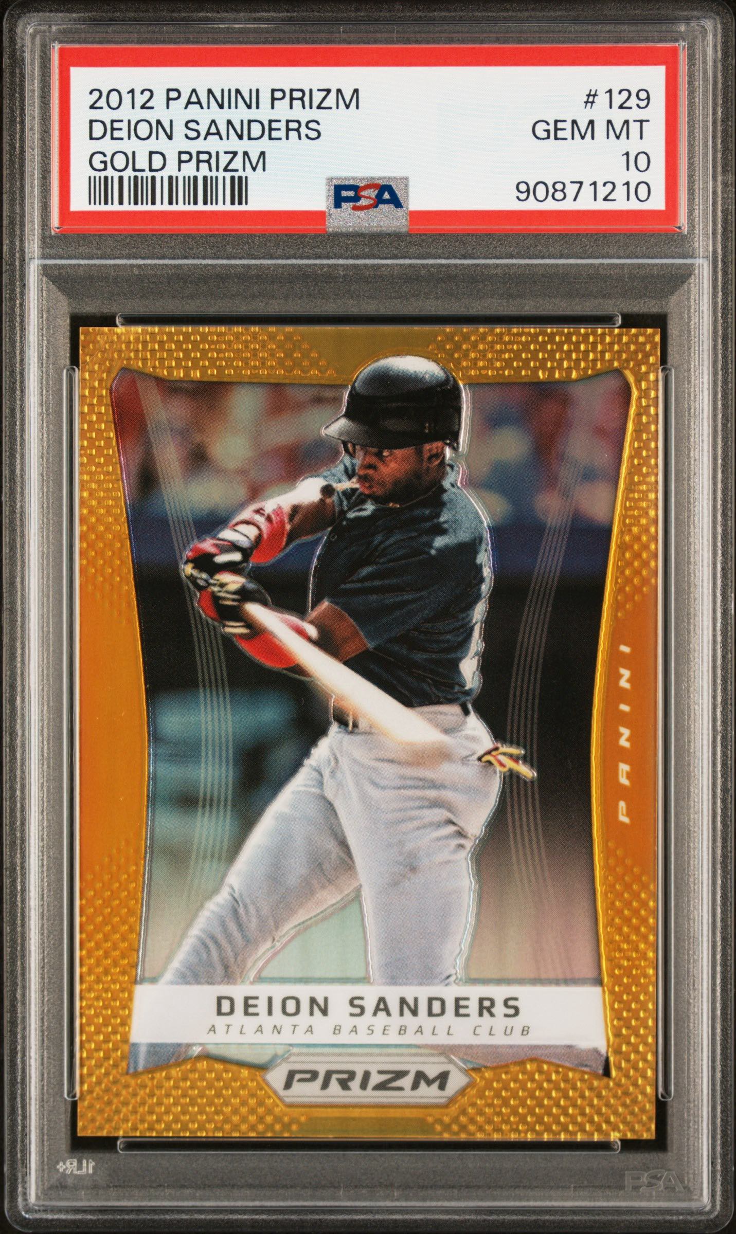 2012 Panini Prizm Deion Sanders Gold Prizm /10  #129 PSA 10