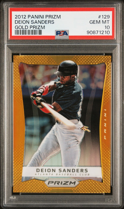 2012 Panini Prizm Deion Sanders Gold Prizm /10  #129 PSA 10