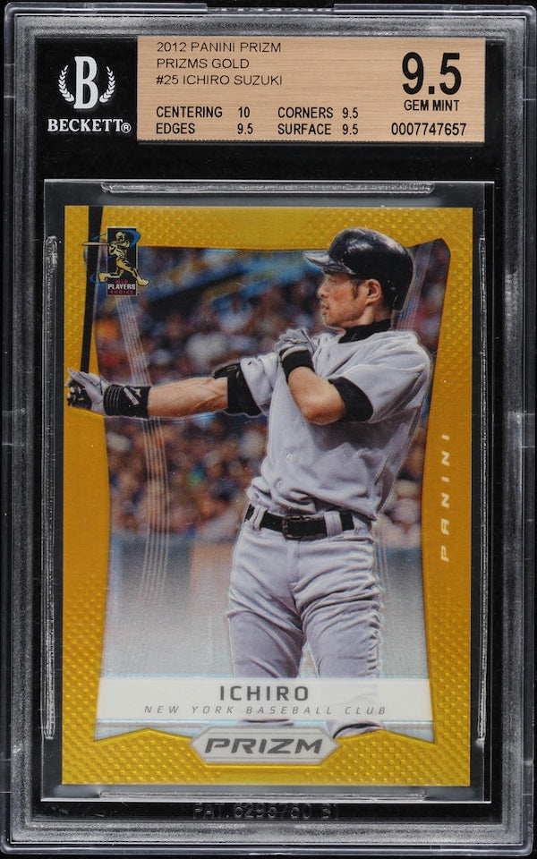 2012 Panini Prizm Ichiro Suzuki #25 Gold Prizm /10 BGS 9.5 Gem Mint NYY