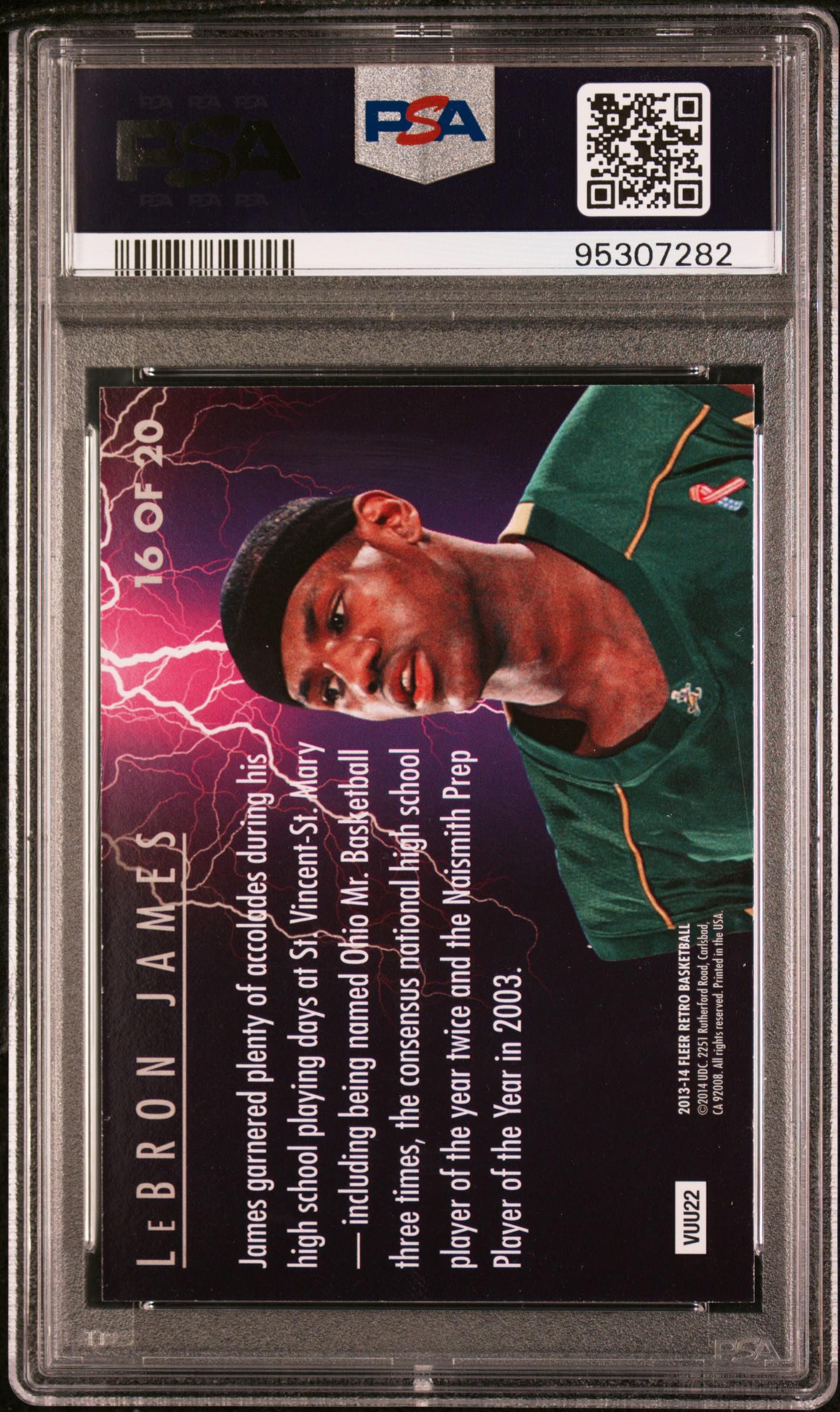 2013 Fleer Retro LeBron James Ultra Scoring Kings #16 PSA 9 - back