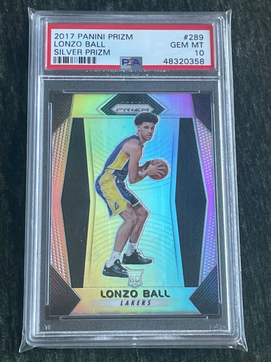 2017 Panini Prizm Lonzo Ball Silver Prizm RC #289 PSA 10