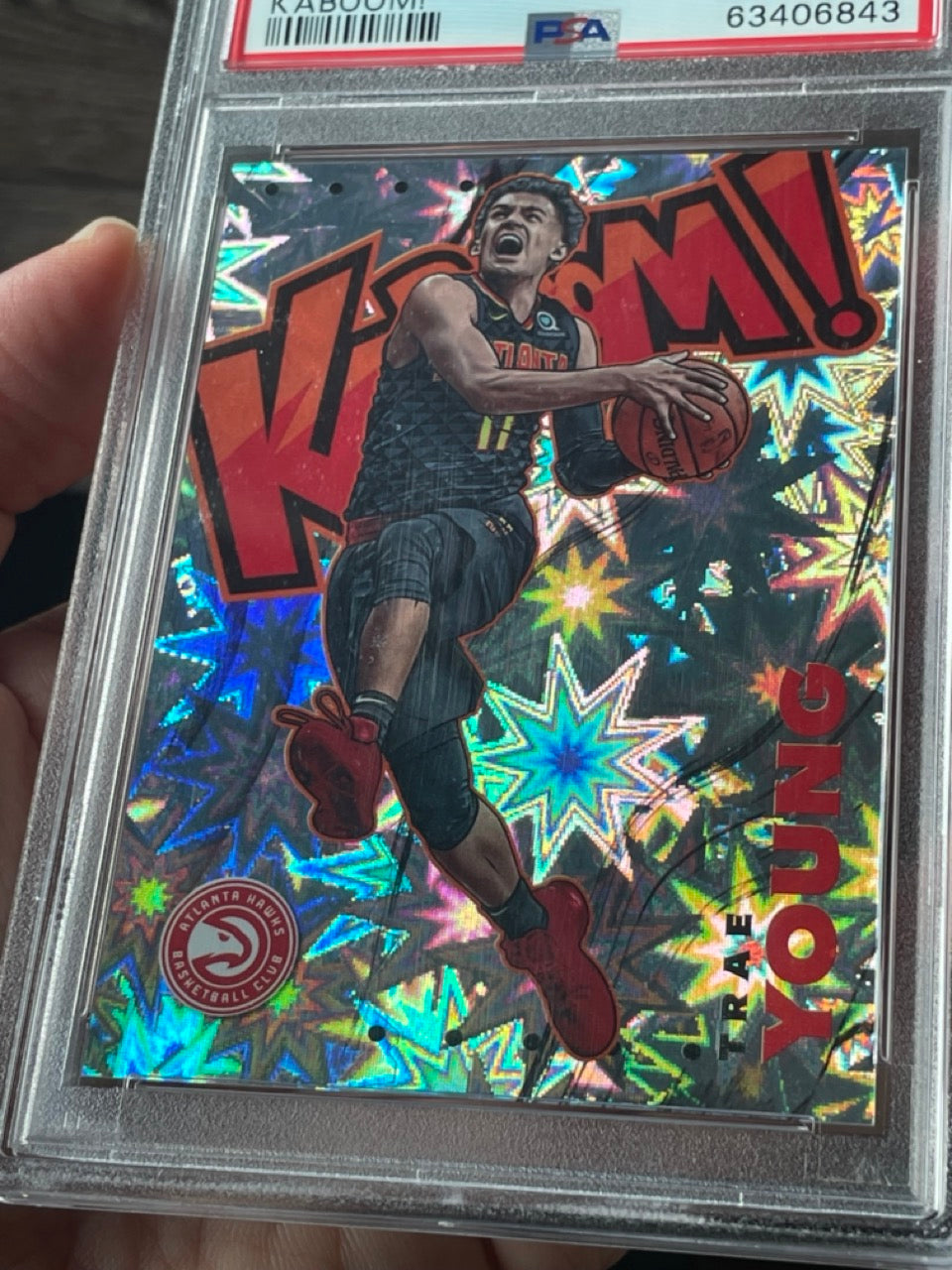 2019 Panini Crown Royale Kaboom! Trae Young #25 PSA 10 Atlanta Hawks - front zoom