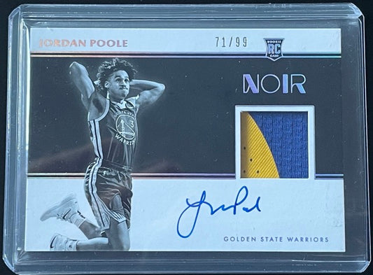 2019 Panini Noir Jordan Poole Rookie Patch Auto #327 #71/99