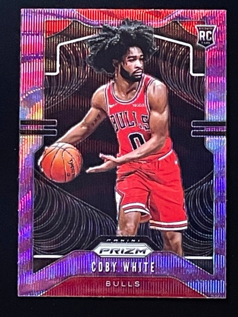 2019 Panini Prizm Coby White Purple Wave Prizm Rookie Card #253