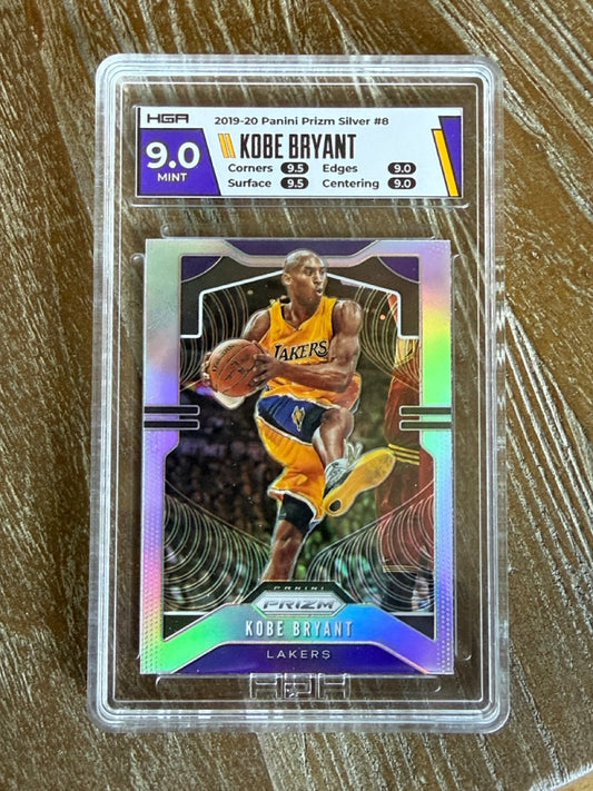2019 Panini Prizm Kobe Bryant Silver Prizm #8 HGA 9 Mint (.5 away from GEM)