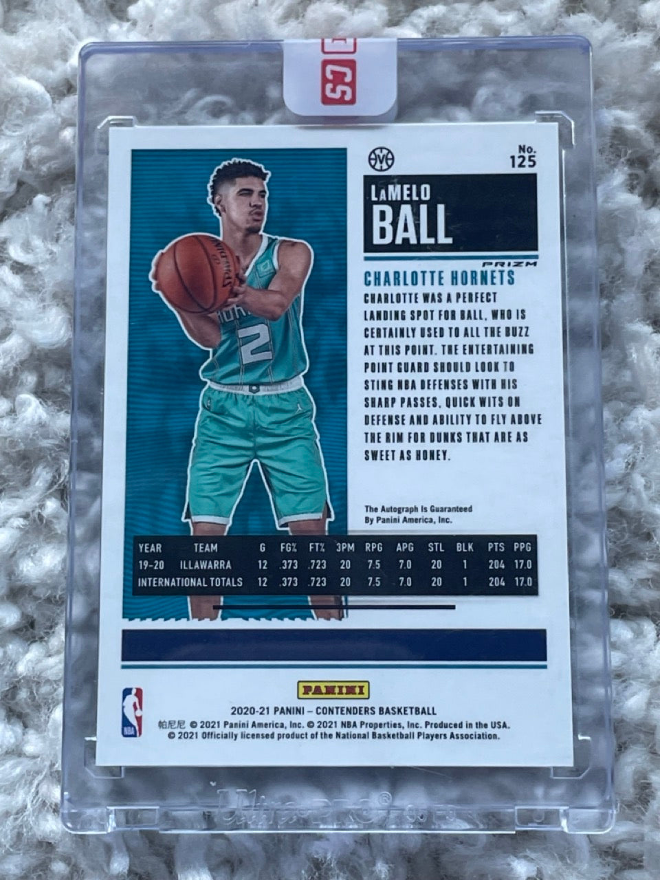 2020 Panini Contenders LaMelo Ball Rookie Auto #125 Premium Green Shimmer SEALED - back