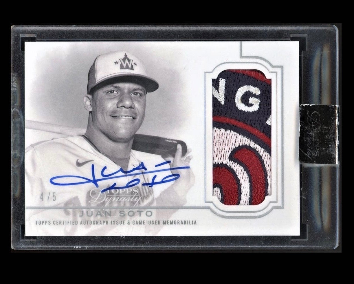 2020 Topps Dynasty Juan Soto Game Used Patch Auto /5 Sealed #JS3 -horizontal