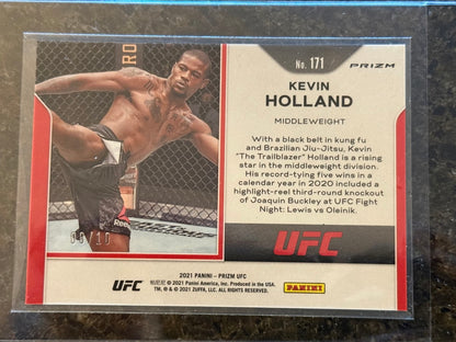2021 Panini Prizm UFC Kevin Holland #171 Gold Prizm /10 RC - back