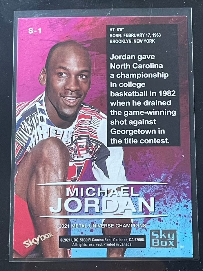 2021 Skybox Metal Universe Champions Michael Jordan Skybox Premium #S-1 - back