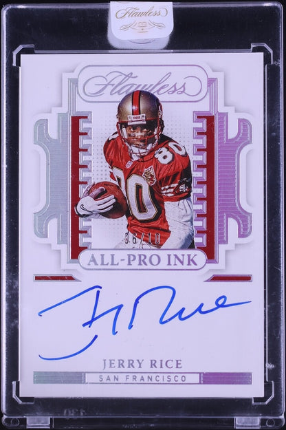 2022 Panini Flawless Jerry Rice All-Pro Ink Silver Auto /10 Sealed
