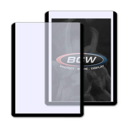 25 Pack BCW Topload Card Holders (Standard Size 3x4, Multiple Border Colors) - black single
