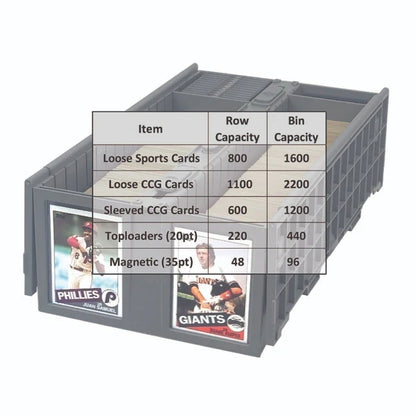 Card Storage Box Fits 1,600 Sports Cards - storage capacity details