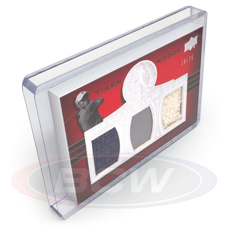 BCW Super Thick Top Loader (Standard Size 3x4) - 360 PT. - Tiger Woods Patch Relic pictured inside