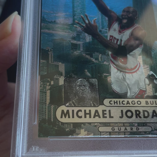 1997 Skybox Metal Universe Championship Michael Jordan #23 PSA 9 Chicago Bulls - video