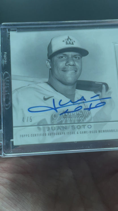 2020 Topps Dynasty Juan Soto Game Used Patch Auto /5 Sealed #JS3 - video