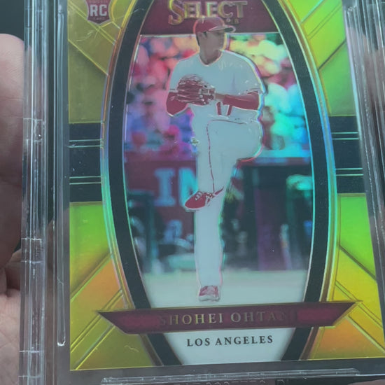 2018 Panini Select Shohei Ohtani #3 Gold Prizm RC Rookie /10 BGS 9.5 Dodgers Angels - video