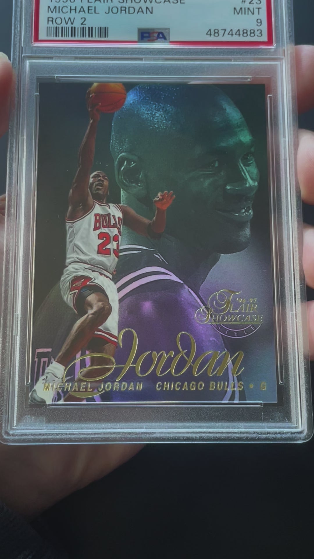 1996 Flair Showcase Michael Jordan Row 2 #23 PSA 9 Chicago Bulls - video