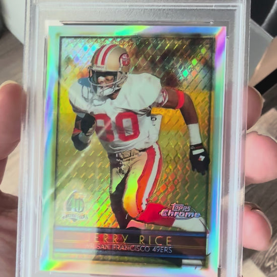 1996 Topps Chrome Jerry Rice Refractor #98 PSA 9 - video