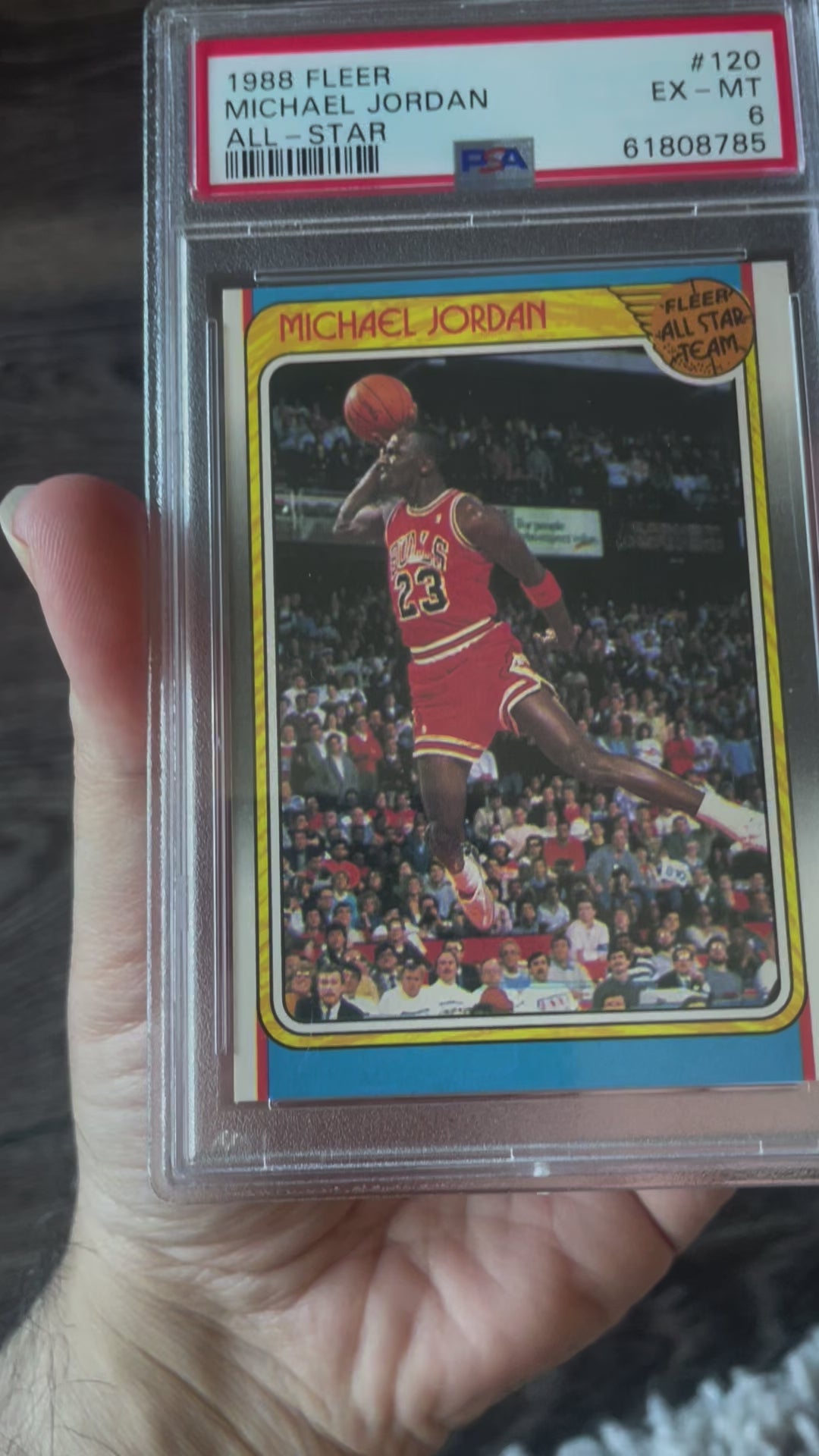 1988 Fleer Michael Jordan All-Star #120 PSA 6 Chicago Bulls - video